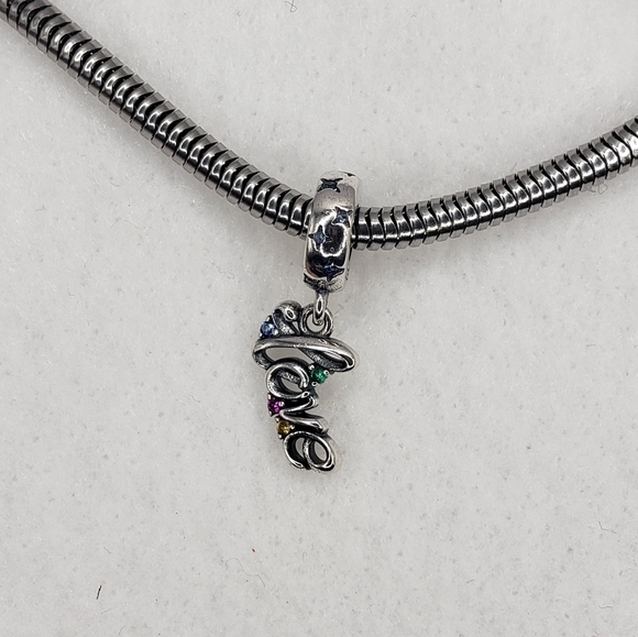 Sterling Silver S925 Love Sign Bracelet Charm Dangle Multicolor Stone Rainbow - Picture 3 of 7